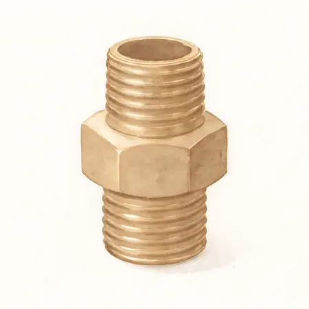 Water color illustrative image of a generic 5/8 in. to 3/4 in. Male Hose Mender