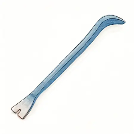 Water color illustrative image of a generic 58 in. Professional Pry Bar with Curved Tip