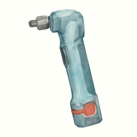 Water color illustrative image of a generic 12V Brushless Cordless, 1/4 in. Right Angle Die Grinder - Tool Only