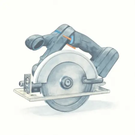 Water color illustrative image of a generic 20V Brushless Cordless, 7-1/4 in. Rear-Handle Worm-Drive Style Circular Saw - Tool Only