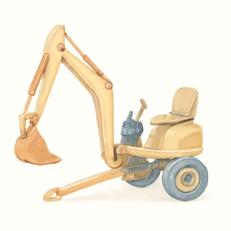Water color illustrative image of a generic 8 HP Towable Backhoe