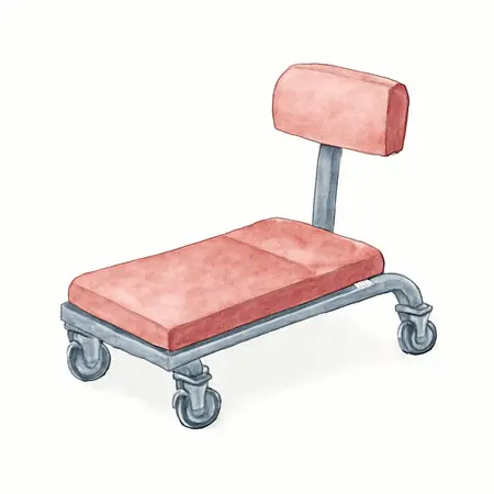 Water color illustrative image of a generic Z-Creeper 2-in-1 Mechanics Seat and Creeper