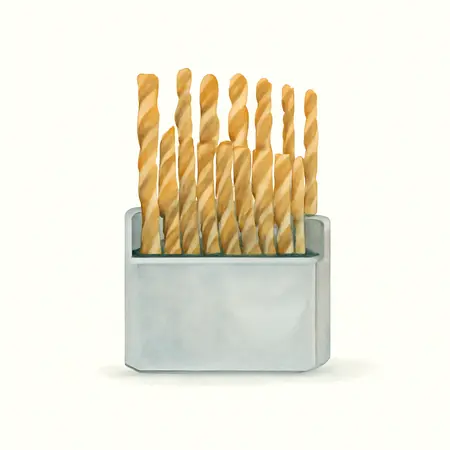 Water color illustrative image of a generic Titanium Index Drill Bit Set, 29-Piece