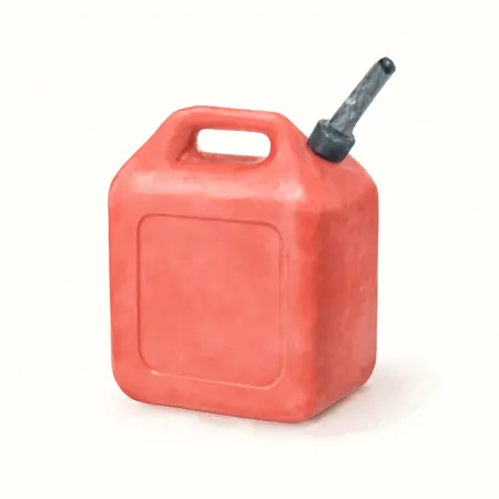 Water color illustrative image of a generic 5 Gallon Gas Can
