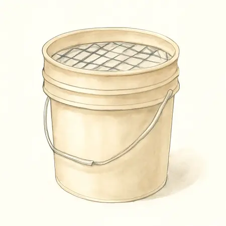 Water color illustrative image of a generic 5 Gallon Paint Bucket Grid