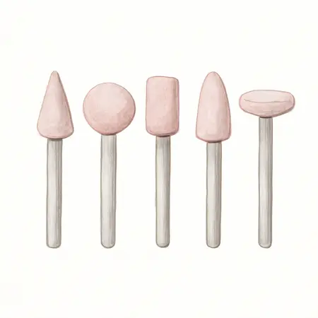 Water color illustrative image of a generic CHICAGO ELECTRIC POWER TOOLS Stone Rotary Grinding Bits with 1/4 in. Shank, 5 Piece