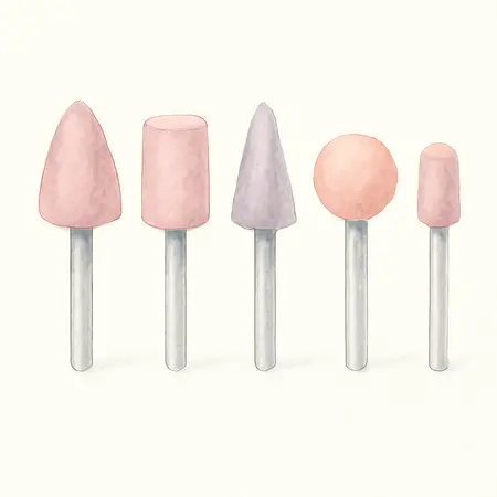 Water color illustrative image of a generic CHICAGO ELECTRIC POWER TOOLS Stone Rotary Grinding Bits with 1/8 in. Shank, 5 Piece