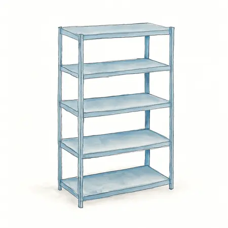 Water color illustrative image of a generic 5-Tier Shelf, 36 in. x 18 in. x 72 in.