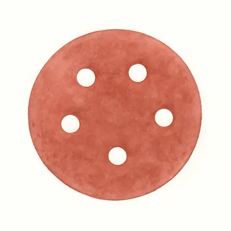 Water color illustrative image of a generic 5 in. 100 Grit Hook and Loop Universal Pattern Sanding Discs, 5 Pk.