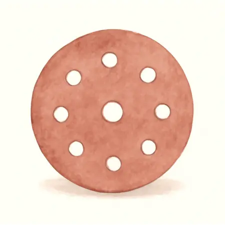 Water color illustrative image of a generic 5 in. 120 Grit Hook and Loop Universal Pattern Sanding Discs, 15 Pack