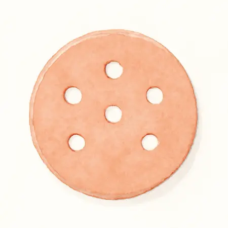 Water color illustrative image of a generic 5 in. 120 Grit Hook and Loop Universal Pattern Sanding Discs, 5 Pk.