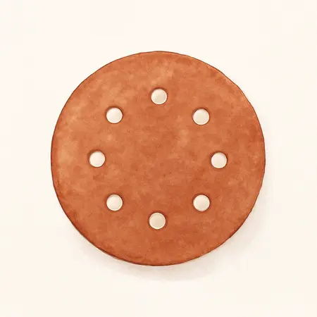 Water color illustrative image of a generic 5 in. 150 Grit Hook and Loop Universal Pattern Sanding Discs, 5 Pk.