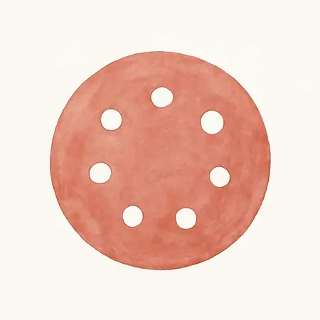 Water color illustrative image of a generic 5 in. 220 Grit Hook and Loop Universal Pattern Sanding Discs, 5 Pk.