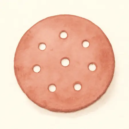 Water color illustrative image of a generic 5 in. 40 Grit Hook and Loop Universal Pattern Sanding Discs, 50 Pack