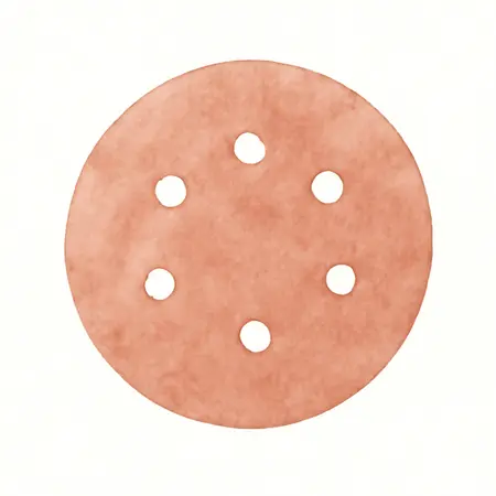 Water color illustrative image of a generic 5 in. 80 Grit Hook and Loop Universal Pattern Sanding Discs, 50 Pack