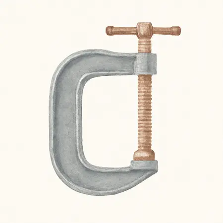 Water color illustrative image of a generic 5 in. C-Clamp