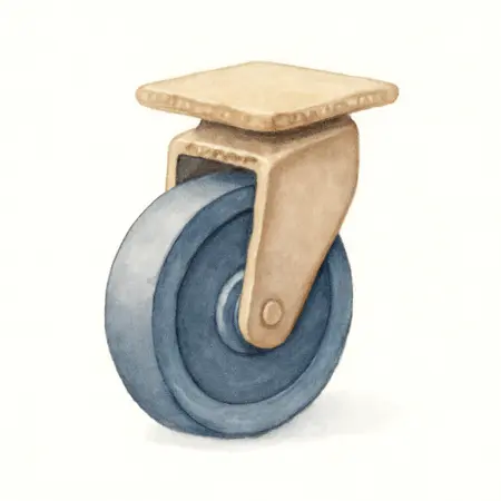 Water color illustrative image of a generic 5 in. Rubber Rigid Caster