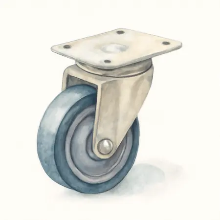 Water color illustrative image of a generic 5 in. Rubber Swivel Caster