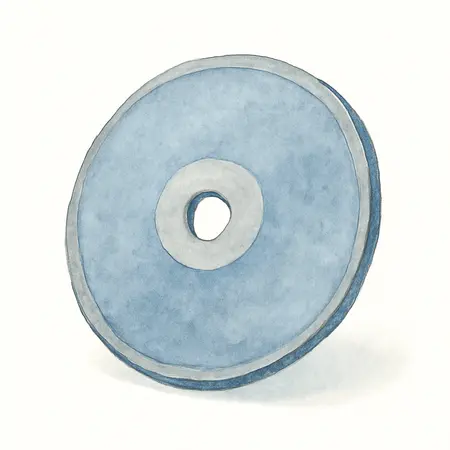 Water color illustrative image of a generic 5 in. x 1/16 in. x 7/8 in. Type 01/41 Metal Cut-off Wheel, 10-Pack