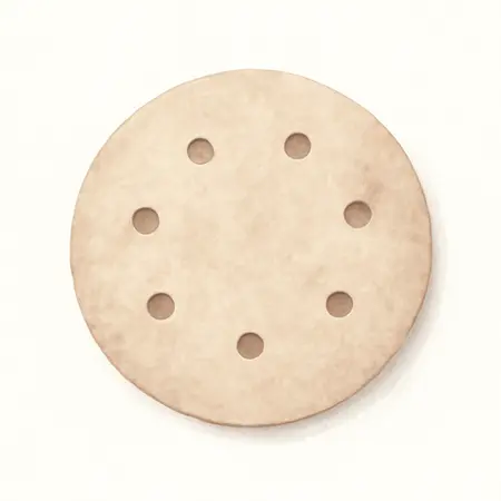 Water color illustrative image of a generic 5 in., 320 Grit Hook and Loop Universal Pattern Sanding Disc with Ceramic Alumina Grain, 5 Pack