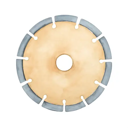 Water color illustrative image of a generic 5 in. Segmented Rim Wet or Dry Cut Diamond Saw Blade