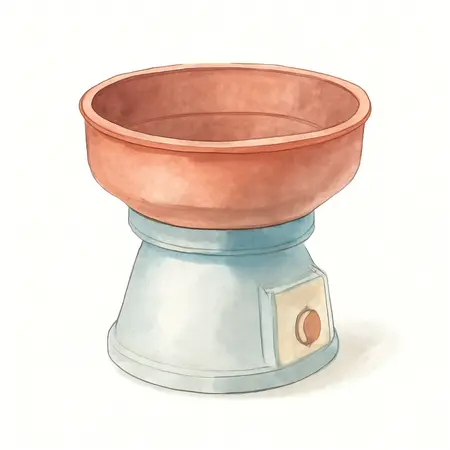 Water color illustrative image of a generic 5 lb. Metal Vibratory Bowl