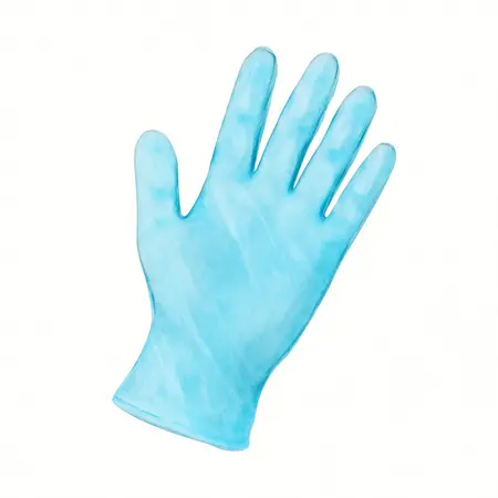 Water color illustrative image of a generic 5 mil Nitrile Powder-Free Gloves, 100 Pack, Small, Light Blue