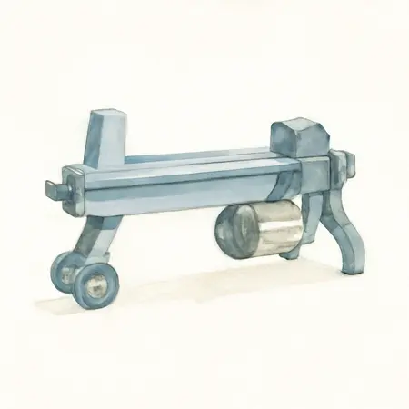 Water color illustrative image of a generic 5 Ton 12 Amp Electric Log Splitter