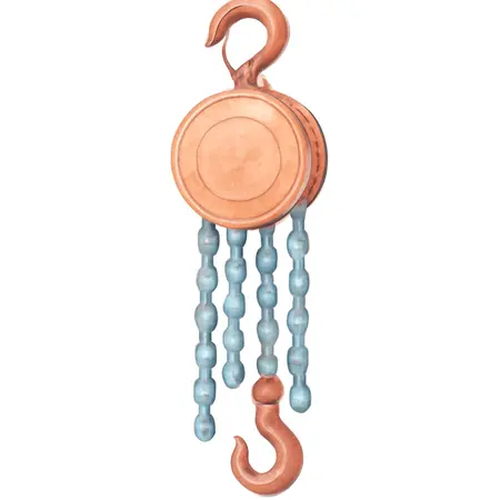 Water color illustrative image of a generic 5 ton Manual Chain Hoist