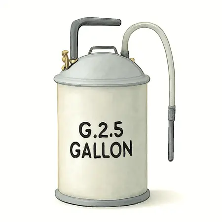Water color illustrative image of a generic 6.25 gallon Oil Extractor
