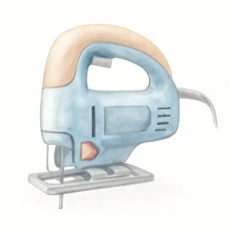 Water color illustrative image of a generic 6.5 Amp Orbital Variable Speed Jig Saw with Laser