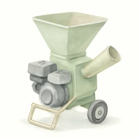 Water color illustrative image of a generic 6.5 HP (212cc) Chipper Shredder