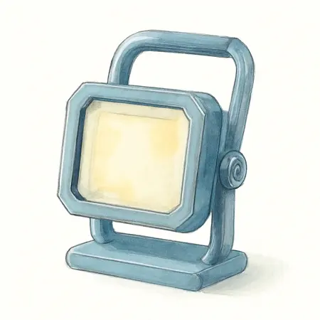 Water color illustrative image of a generic 6000 Lumen Rechargeable Waterpoof LED Spotlight