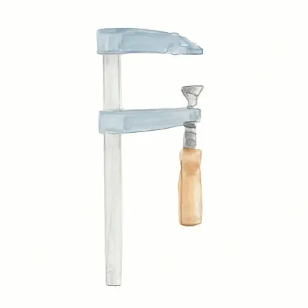 Water color illustrative image of a generic 60 in. Aluminum F-Style Bar Clamp