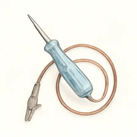 Water color illustrative image of a generic 6/12V Circuit Tester with 5 ft. Lead