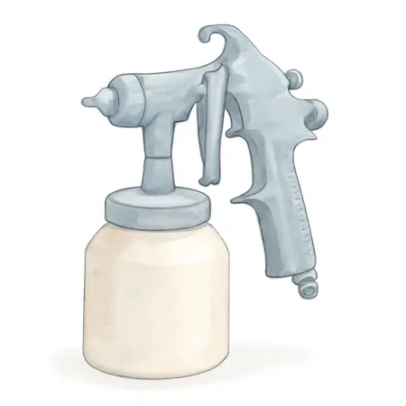 Water color illustrative image of a generic 64 oz. Air Spray Gun Kit