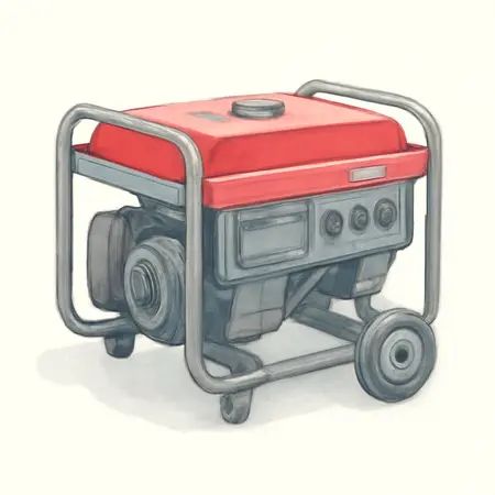Water color illustrative image of a generic 6500 Watt Gas Powered Portable Generator with CO SECURE Technology, EPA