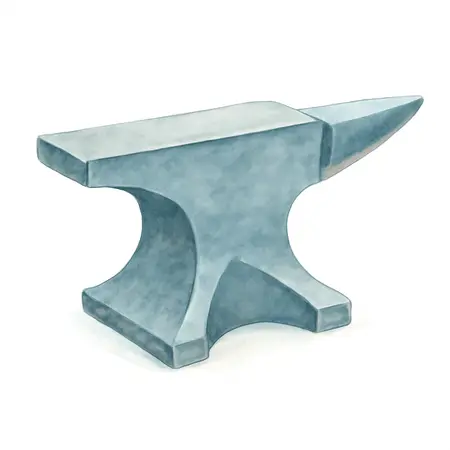 Water color illustrative image of a generic 65 lb. Cast Steel Anvil