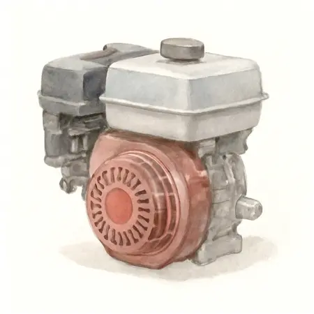 Water color illustrative image of a generic 6.6 HP (224cc) Max Performance OHV Horizontal-Shaft Gas Engine, EPA