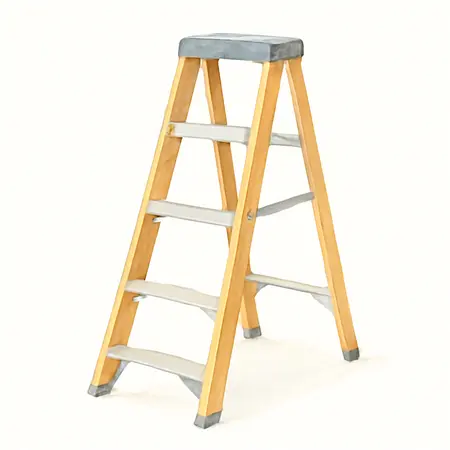 Water color illustrative image of a generic 6 Ft., Type II, 225 lb. Fiberglass Step Ladder