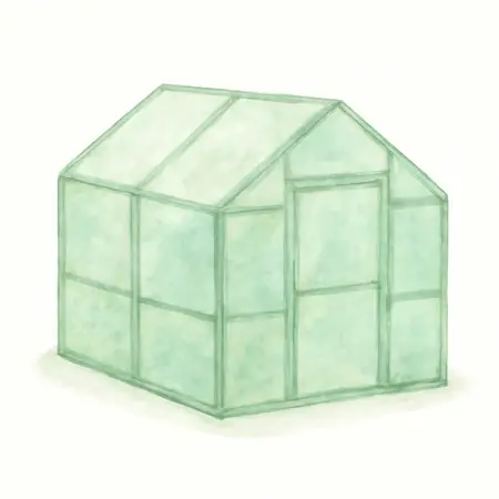 Water color illustrative image of a generic 6 Ft. x 6 Ft. Greenhouse