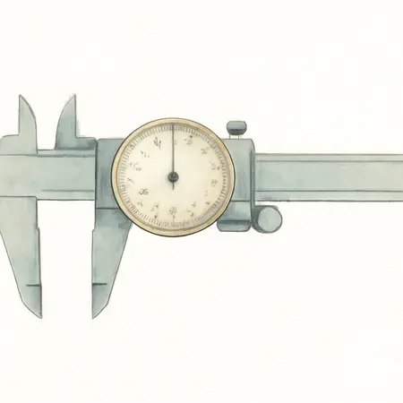 Water color illustrative image of a generic 6 In. Fractional Dial Caliper