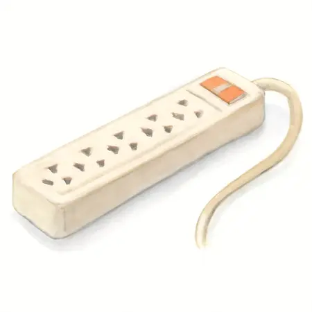 Water color illustrative image of a generic HFT 6 Outlet Power Strip