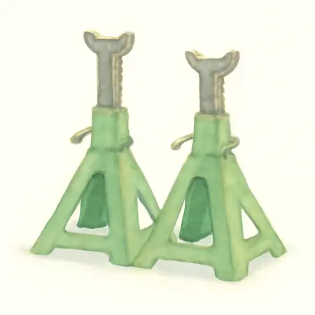Water color illustrative image of a generic 6 Ton Heavy Duty Ratcheting Jack Stands, Green