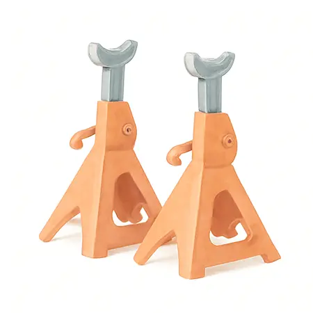 Water color illustrative image of a generic 6 Ton Heavy Duty Ratcheting Jack Stands, Orange