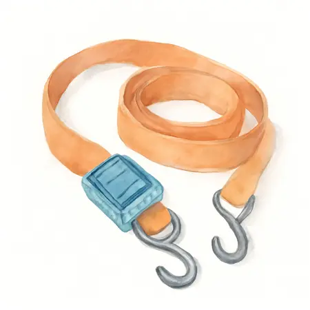 Water color illustrative image of a generic 800 lb. Capacity 6 ft. Cam Buckle Tie Downs, 2 Pack