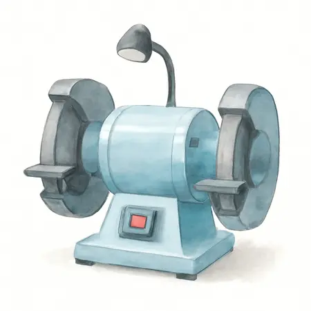 Water color illustrative image of a generic 6 in. Bench Grinder with LED Lights