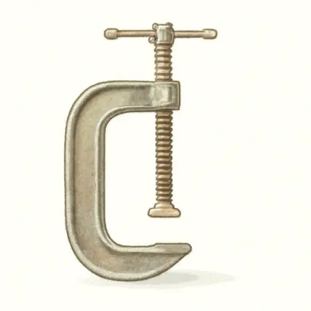 Water color illustrative image of a generic 6 in. C-Clamp