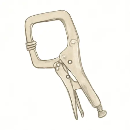 Water color illustrative image of a generic 6 in. C-Clamp Locking Pliers