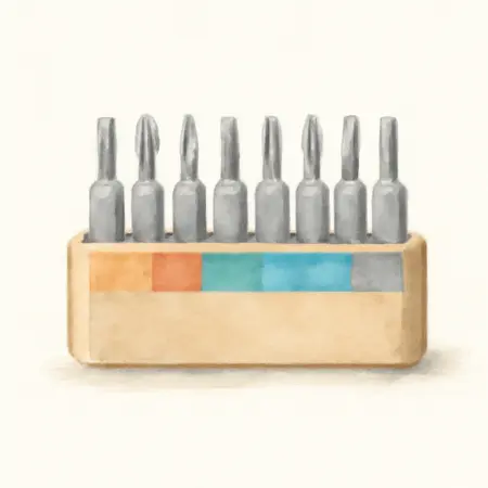 Water color illustrative image of a generic 6 in. Color Coded Power Bit Set, 10 Piece